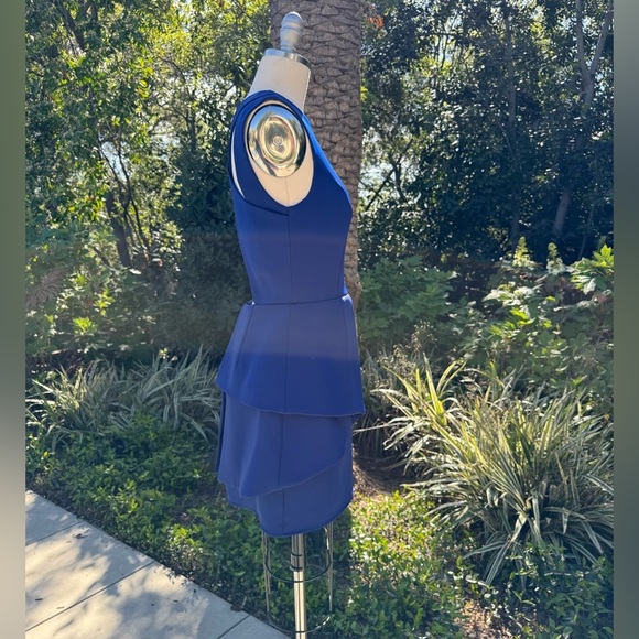 BCBGMaxAzria rare cross-back peplum mini dress - size S - Picture 2 of 4